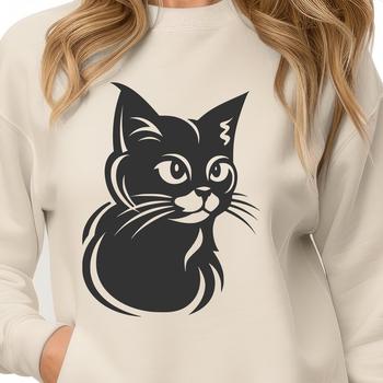 Cat head illustration in vector format, suitable for printing or digital use.