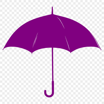 A stylized silhouette of an umbrella on a rainy day.