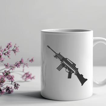 A detailed vector illustration of a rifle, suitable for various applications.