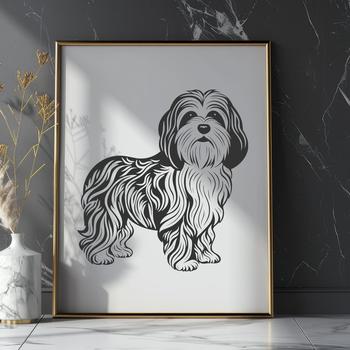 Stunning Standing Havanese - DXF