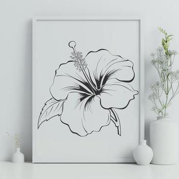 Floral Hibiscus In PDF & PNG