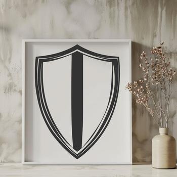 A medieval-style shield designed for digital cutting machines such as Cricut.