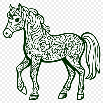 High-resolution horse design suitable for cutting machines and commercial graphics projects.
