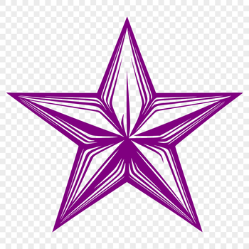 A simple star design made from bold lines and points, suitable for use in digital projects.