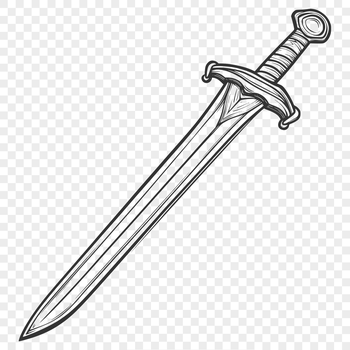 A graphic illustration of a sword, suitable for vector designs and cutting machine projects.
