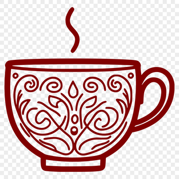 A stylized cup design suitable for vector art and cutting machine projects.