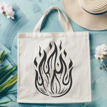 A stylized, digital representation of flames in a vector format.