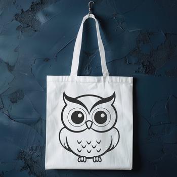 Close-up of a cute owl's full body, depicted in vector art style.
