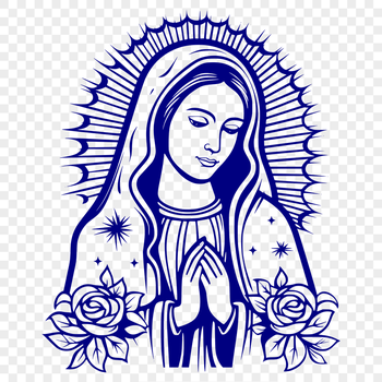 Ornate Our Lady Of Guadalupe  SVG, PNG, PDF And DXF Files