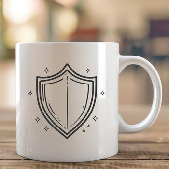 A protective shield designed with clean lines and simple shapes, suitable for various designs and projects.