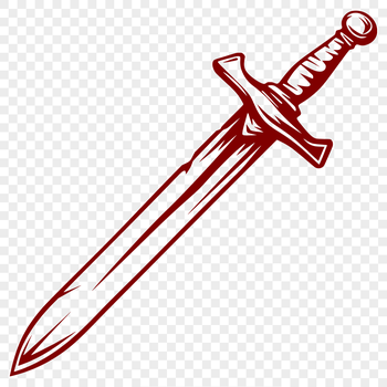 A high-quality digital representation of a traditional sword with intricate details.