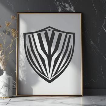 Vector design illustration of a shield, suitable for cutting machines like Cricut or laser cutters.