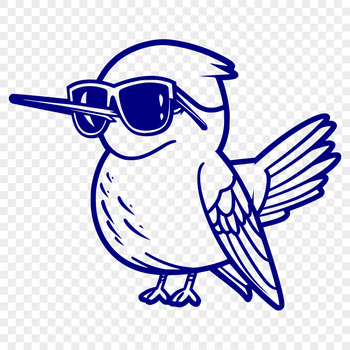 Creative Bird Wearing Glasses