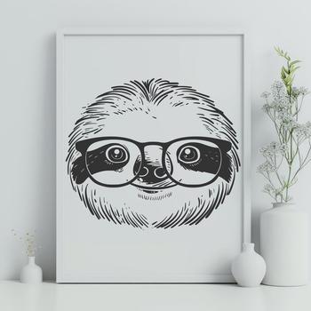 Free Sloth Wearing Glasses DXF