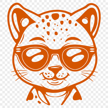 Artistic Big Cat Wearing Sunglasses SVG