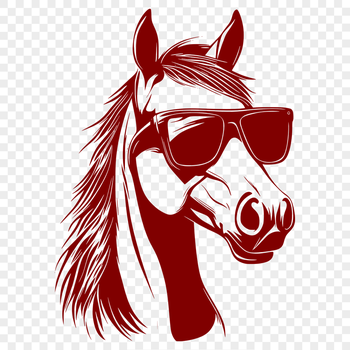 Creative Horse Wearing Sunglasses DXF - Free Download