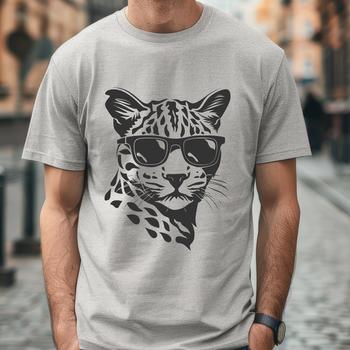 Beautiful Big Cat Wearing Sunglasses SVG