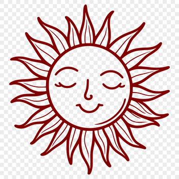 An illustration of the sun with rays extending outward.