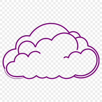A simple vector design featuring a puffy cumulus cloud in various shades of gray and white.
