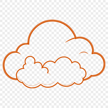 Cloud icon illustration with white fluffy texture and soft gray shading.