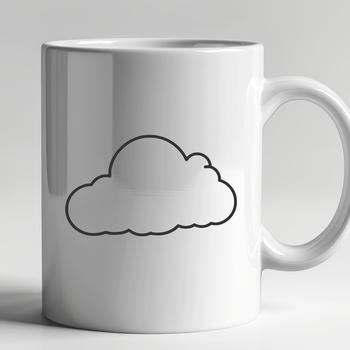 A stylized illustration of a cloud formed using points and lines to create a seamless scalable design.