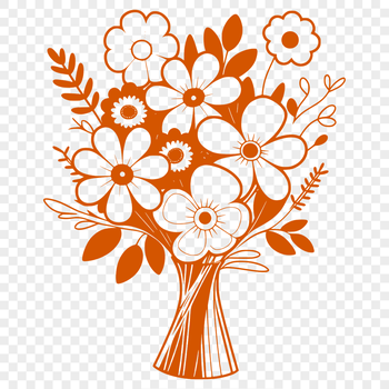 A decorative bouquet of flowers in various colors and shapes, suitable for crafting and design projects.