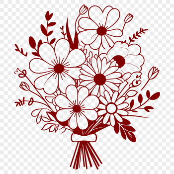 A colorful arrangement of flowers tied together with a ribbon.