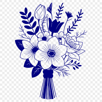 A colorful bouquet of flowers arranged in a decorative shape.