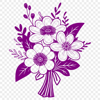 A bouquet of flowers designed for Mothers Day or wedding arrangements, created using vector art.