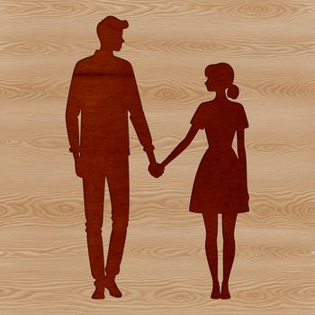 A romantic tree illustration featuring intertwined lovers, ideal for Valentine's Day or wedding decorations.