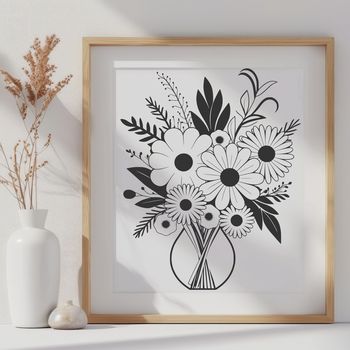 A digital bouquet of flowers created as a vector design for various uses.