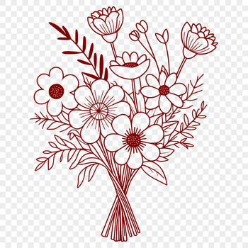 A vector illustration of a colorful bouquet of flowers, perfect for wedding decorations or Mothers Day gifts.