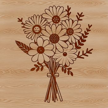 A bouquet of fresh flowers in various colors arranged in a decorative manner.