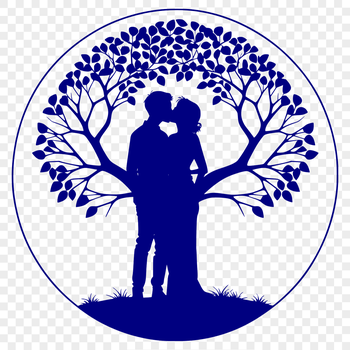 A whimsical illustration of a tree adorned with hearts and flowers, ideal for Valentine's Day or wedding decorations.