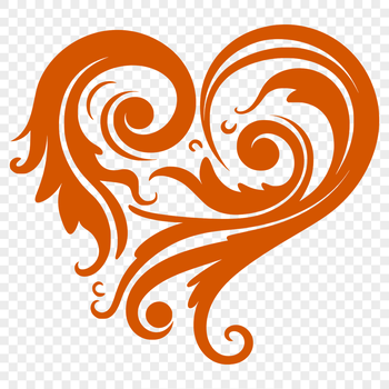 Vector illustration of an ornate heart shape, ideal for graphic design projects.