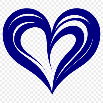 A simple, stylized heart shape made from bold lines, suitable for various design applications.
