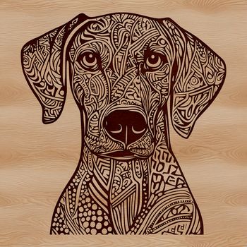 A portrait of a Weimaraner dog breed, suitable for vector design and clip art.