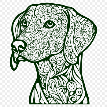A vector illustration of a Weimaraner dog breed.