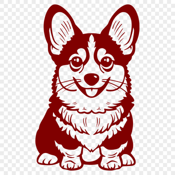 Artistic Welsh Corgi PNG