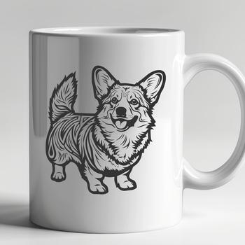 Artistic Standing Welsh Corgi PNG