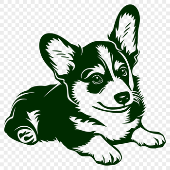 Laying Welsh Corgi Clip Art