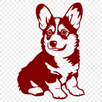 Close-up illustration of a cute sitting Welsh Corgi dog, suitable for animal-themed designs and vector art.