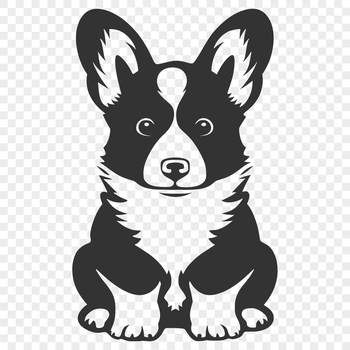 A close-up view of a Welsh Corgi sitting on its haunches, showcasing the breed's distinctive features.