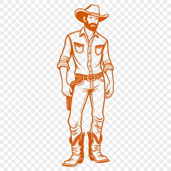 A cowboy illustration designed as vector art, suitable for commercial or personal projects.