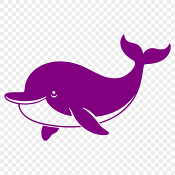 An SVG graphic of a whale designed for cutting with a Cricut or laser cutter machine.