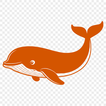 A detailed outline of a whale in vector format.