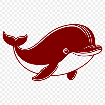 A simple vector illustration of a whale in silhouette, suitable for digital cutting machines like Cricut.