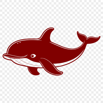 A detailed vector illustration of a whale in profile.