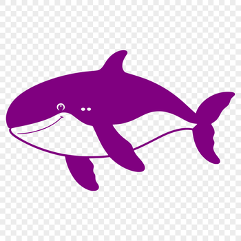 A detailed illustration of a whale in vector format, suitable for cutting machines and laser engraving.