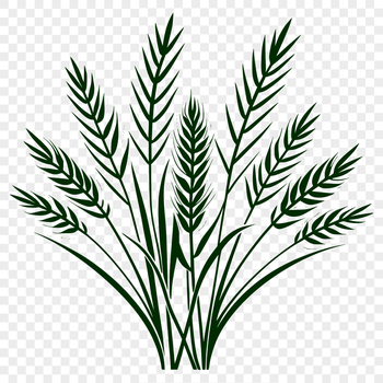 A simple illustration of a wheat plant, suitable for vector graphics and cutting machine designs.